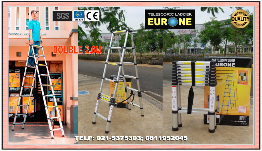 Tangga Teleskopik Double 2.6m Tangga Teleskopik Double 2.6m